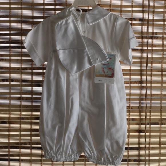 Baptismal, Christening, Wedding One-piece w/ Hat - Picture 2 of 6